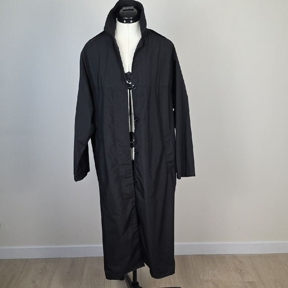 Logistik Black Nylon Trench Coat – Size 36 Regular - Picture 1 of 6